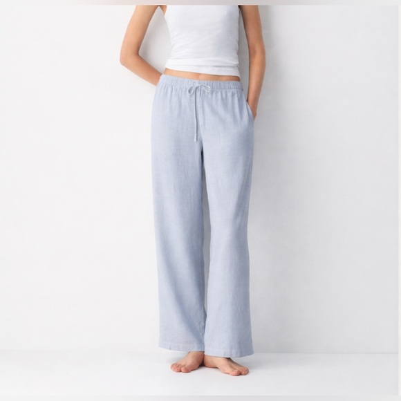 Babaton Pants - The Group by Babaton Sontag Linen Pants in Blue Gray Size Medium